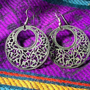 Silver tone earrings